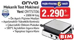 ONVO OVTST06 MEKANİK TOST MAKİNESİ